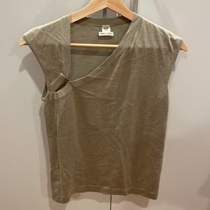 Hermes top raw silk